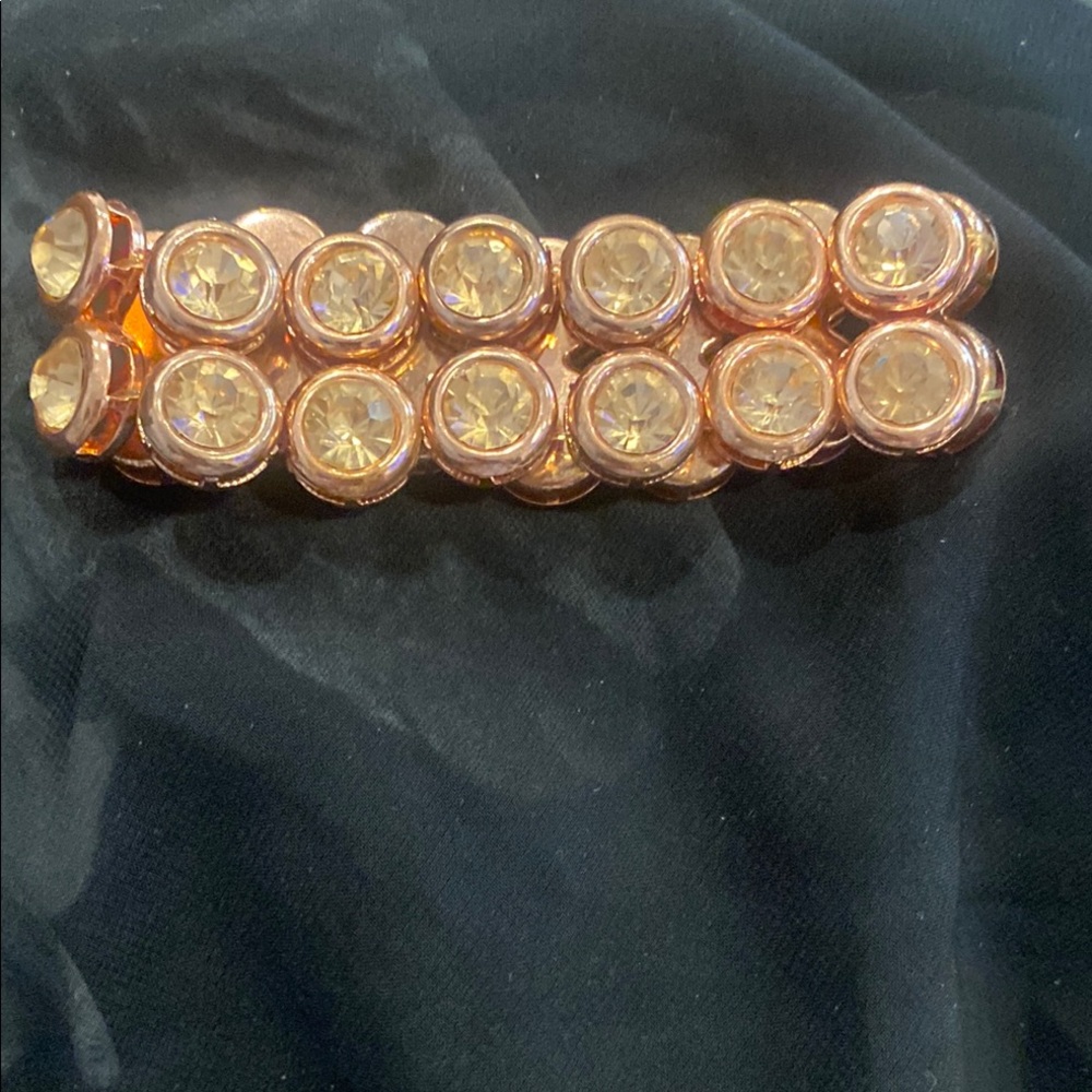 Copper and Copper Colored Crystal Bracelet elastic band
